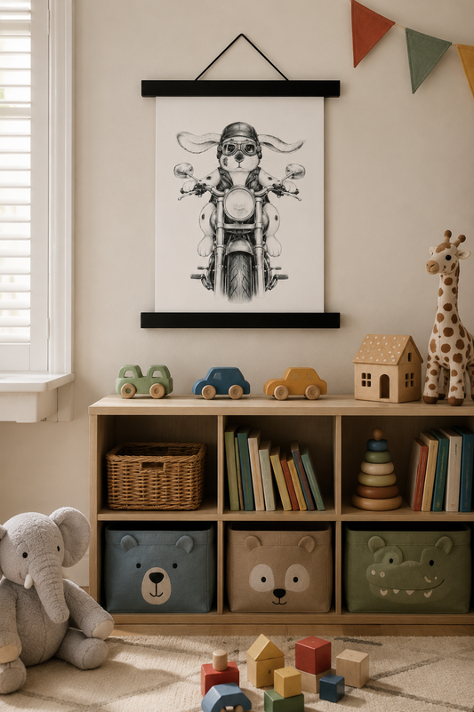 A4 Print „Kleiner Bikerhase"