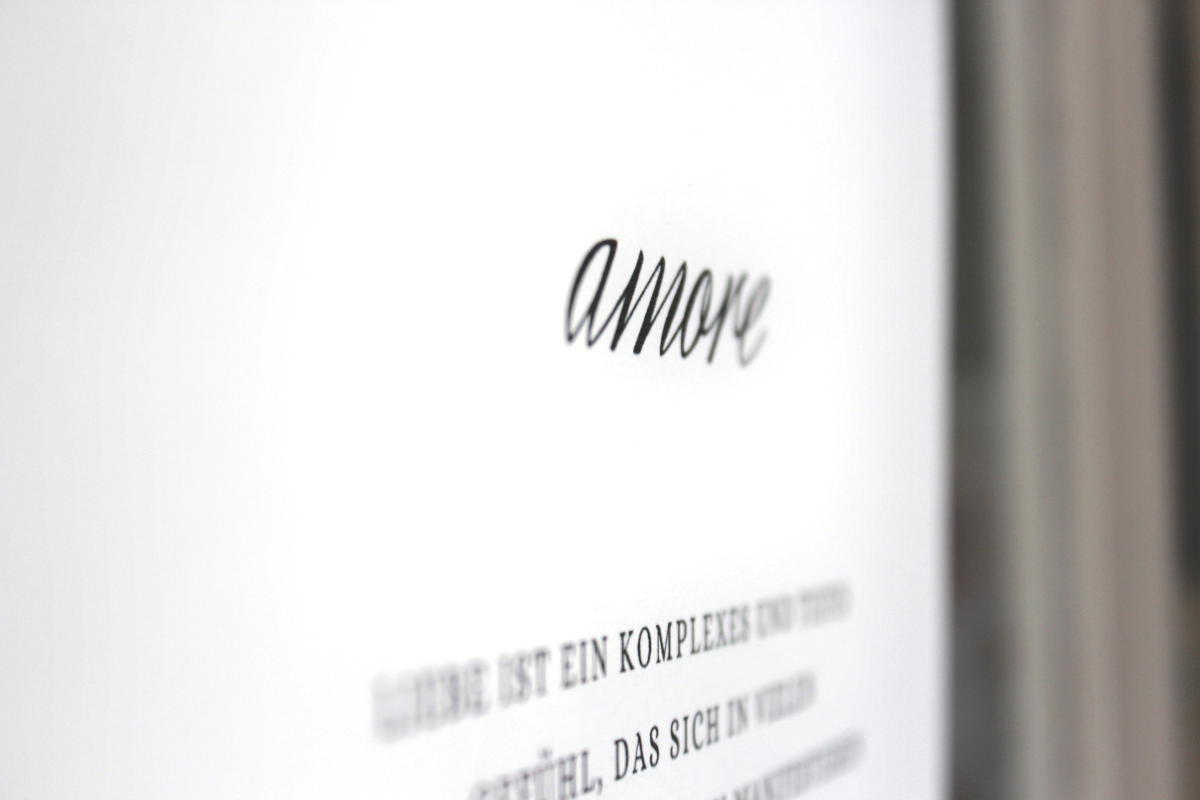 A4 Print "amore" - das wohl schönste Wort der Welt