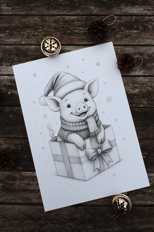 Personalisierbarer Ausmal-Adventskalender mit 24 weihnachtlichen Motiven und zusätzlich 24 magischen Wichtelgeheimnissen