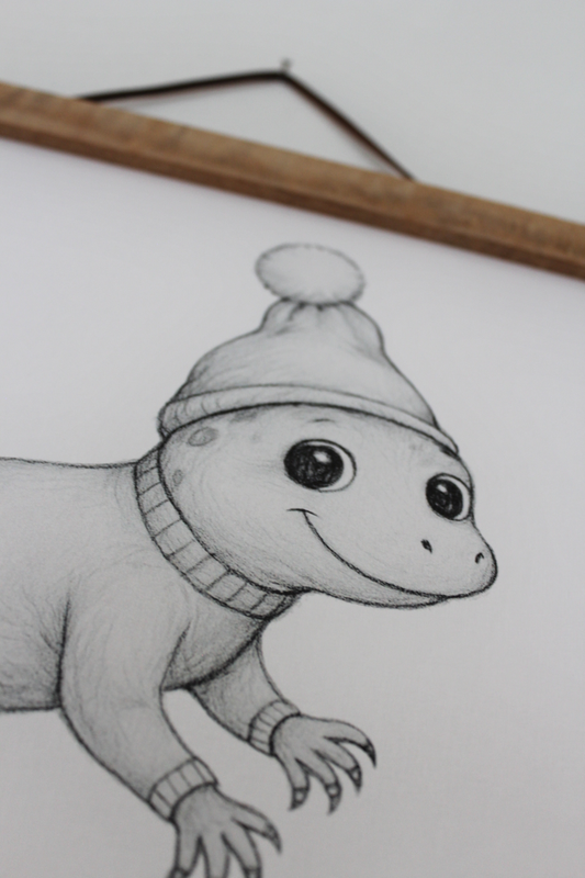 A4 Print "Echsenliebe" auf den ersten Blick - die wohl süßeste Echse der Welt