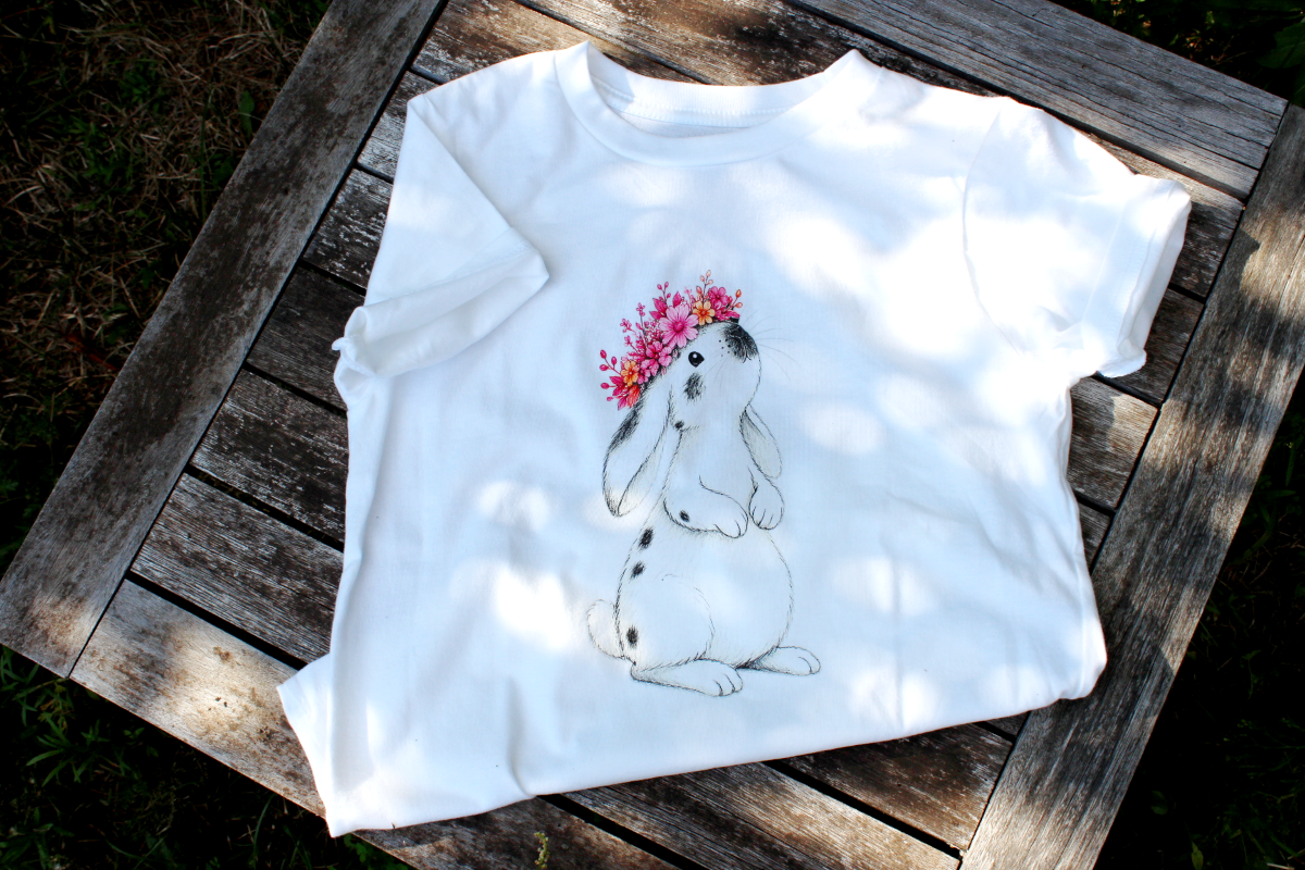 Kinder-T-Shirt „Blumenhase“