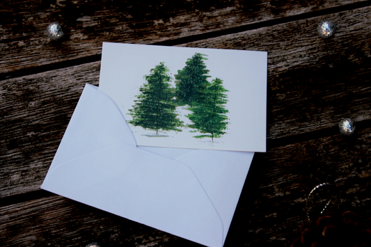 Geschenkkärtchen „Winterwald“ – 5er Set