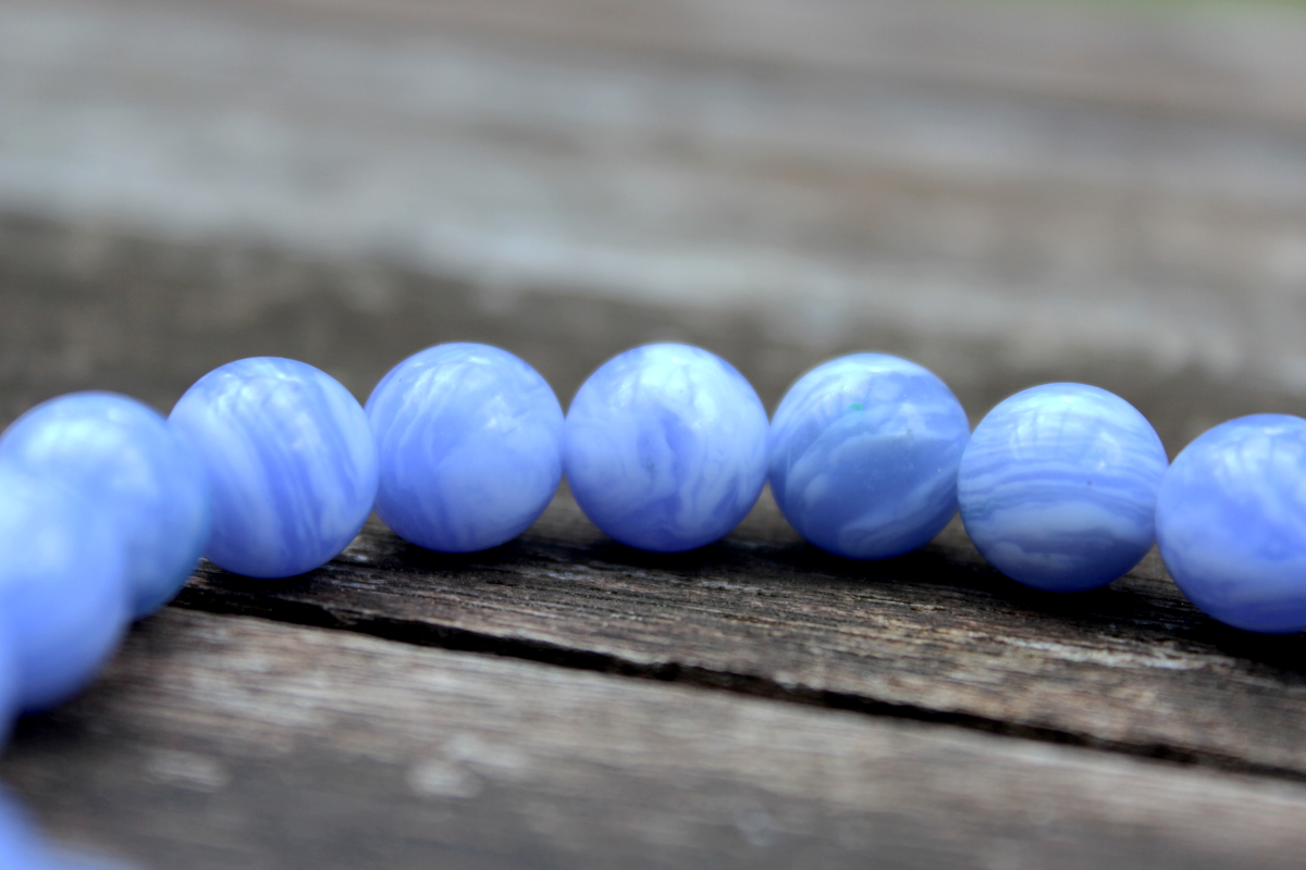 Männerarmband Blue Line – Chalzedon & Naturstein