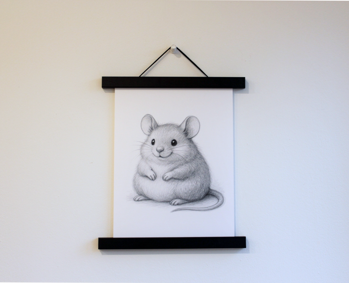 A4 Print "Mäuschenliebe" auf den ersten Blick - das wohl süßeste Mäuschen der Welt