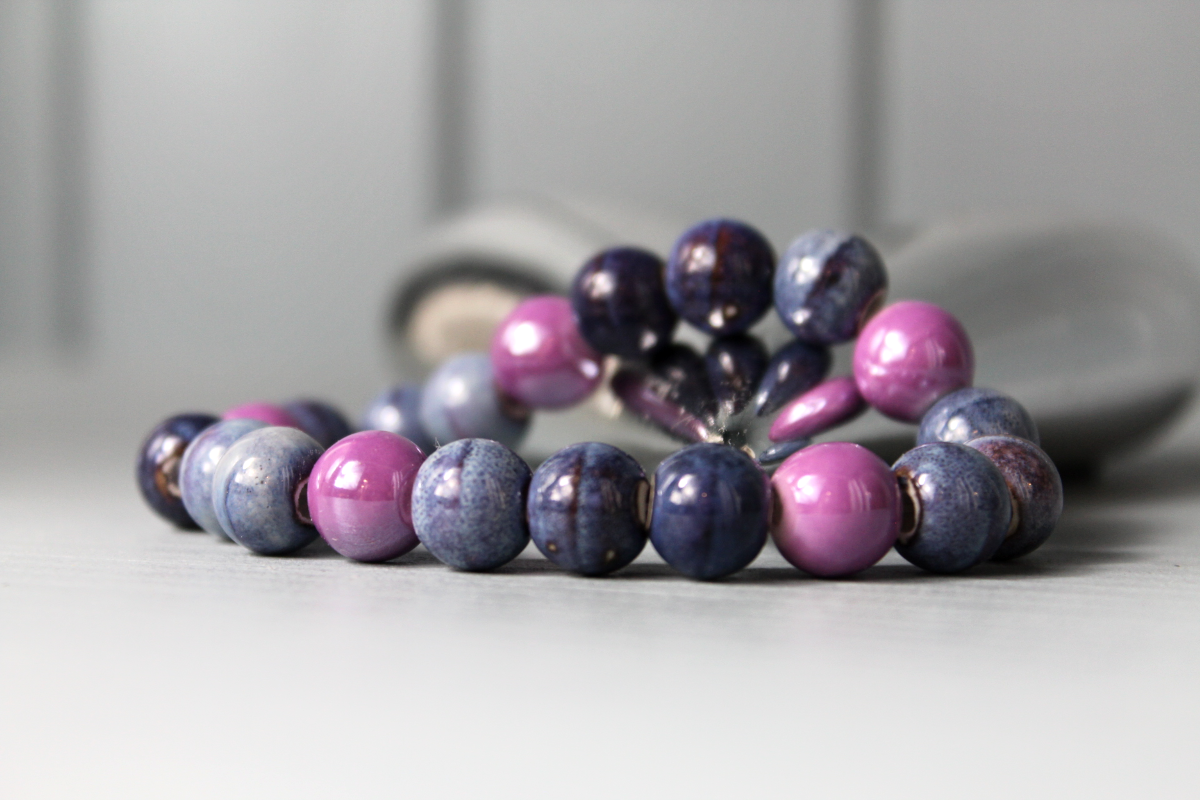 Handmade - Perlenarmband „Himmel küsst Abenddämmerung“