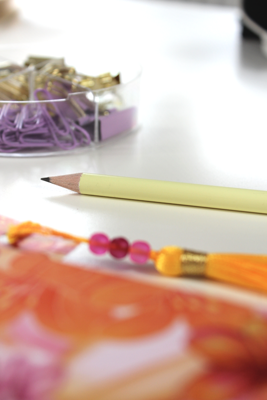 Notizbuch-Set Orange Floral – mit Bleistift & Einleger