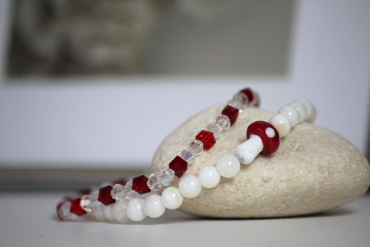 Handmade - Perlenarmband "Rubin Sparkle"