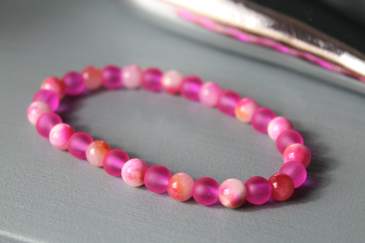 Handmade - Perlenarmband "Sommertraum in Pink"