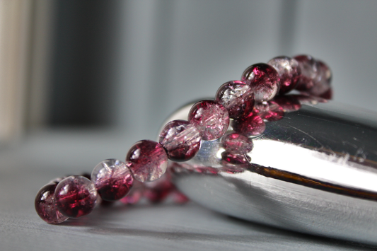 Handmade - Perlenarmband "Rubinrot wie die Liebe"