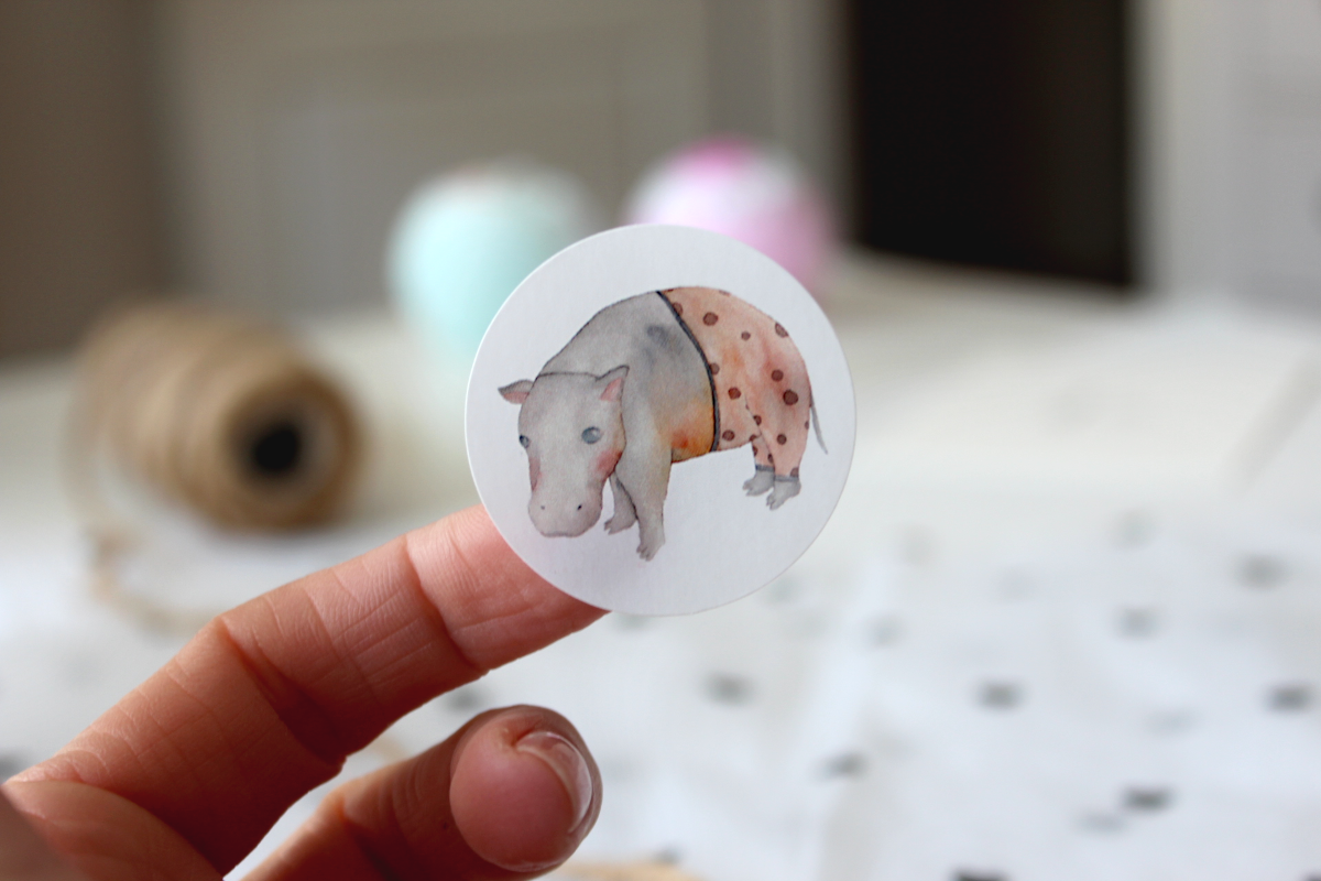 Siegelsticker "Hippo" Aufkleber