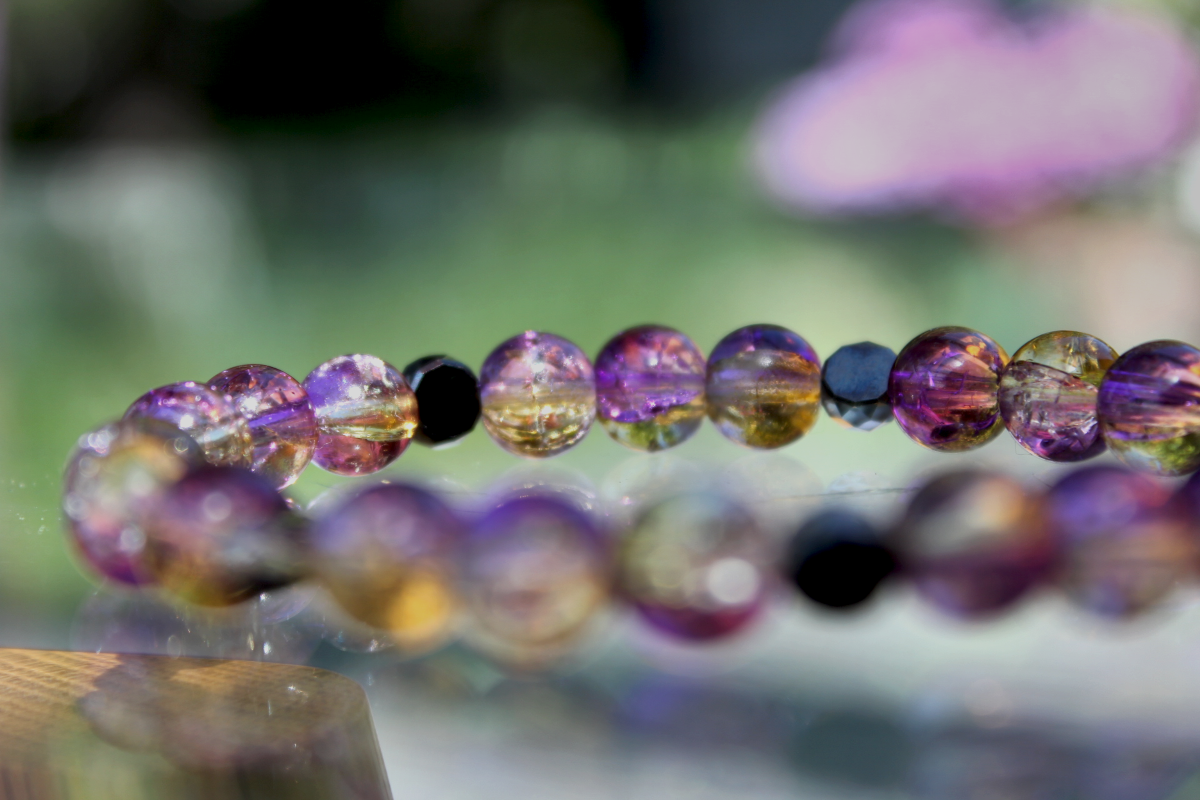 Handmade - Perlenarmband "Abendgold"