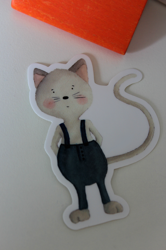 Kategorie Freiformsticker Sticker Geschenke Geburtstag Gossenkater Fred Kinder Illustrationen Aufkleber basteln Königsknöpfe DIY Schule Geschenke Kindergarten Königsknöpfe