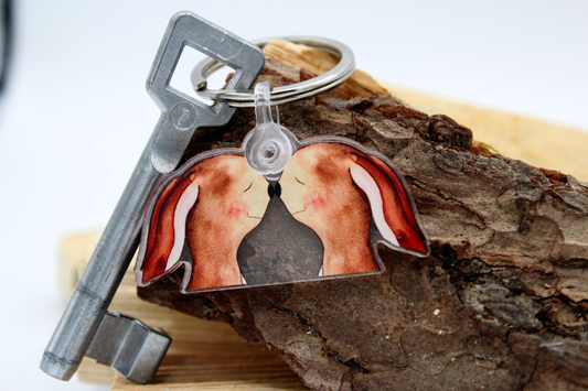 Schlüsselanhänger Hasennasen Keychains Kinder Königsknöpfe Geschenk Glück