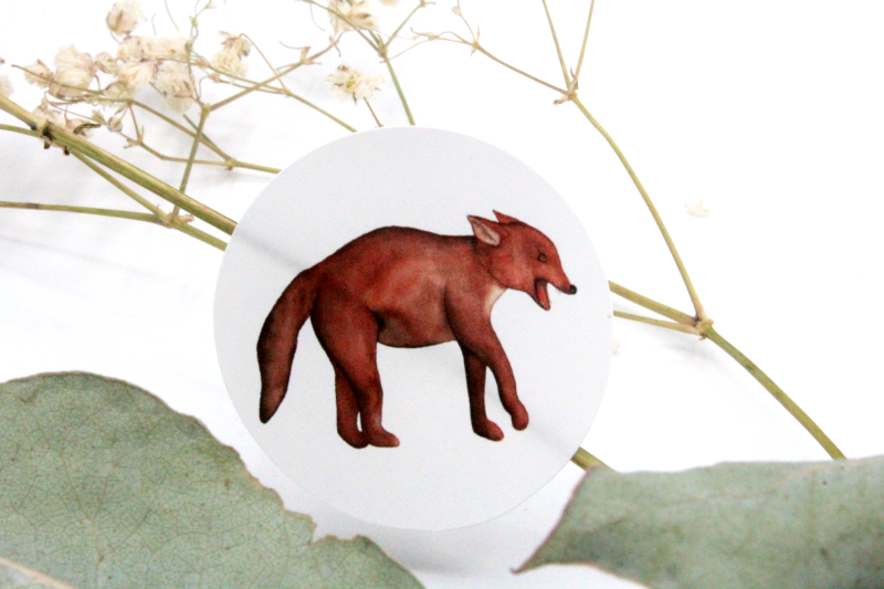 Siegelsticker Fuchsbaby "Bruce" Aufkleber Kinder Illustration Basteln Sticker