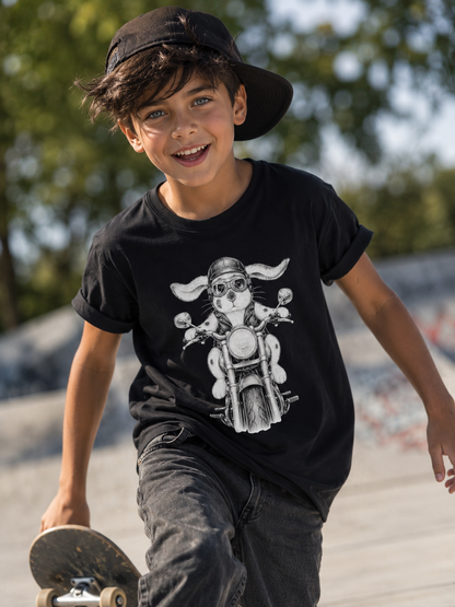 Kinder-T-Shirt „Biker-Hase"