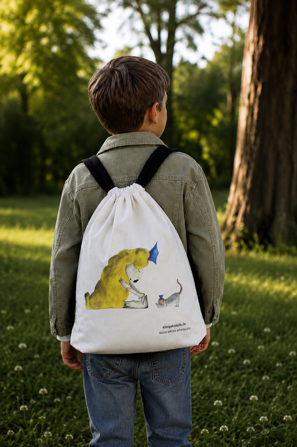 Baumwollrucksack "Yogaschaf und Hund"
