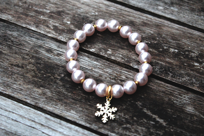 Armband Rosé & Gold – ein zartes Wintermärchen