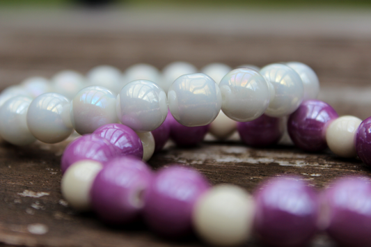 Armband-Set Porzellan in Perlmuttoptik & Keramik