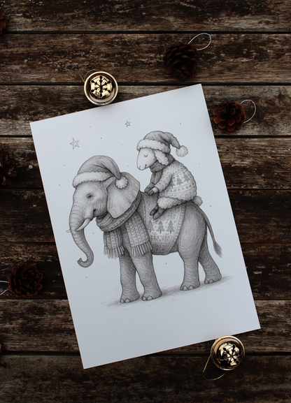 Personalisierbarer Ausmal-Adventskalender mit 24 weihnachtlichen Motiven und zusätzlich 24 magischen Wichtelgeheimnissen