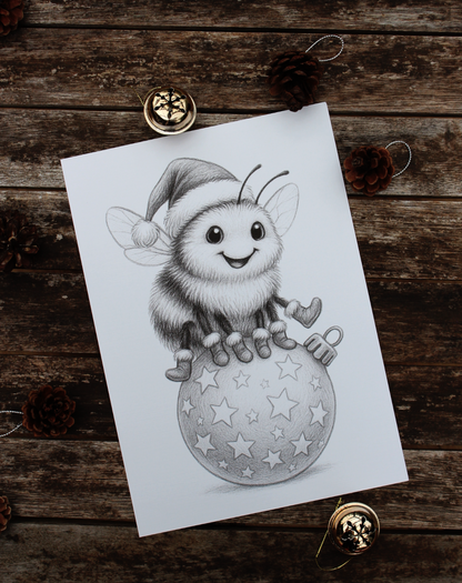 Personalisierbarer Ausmal-Adventskalender mit 24 weihnachtlichen Motiven und zusätzlich 24 magischen Wichtelgeheimnissen