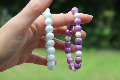 Armband-Set Porzellan in Perlmuttoptik & Keramik