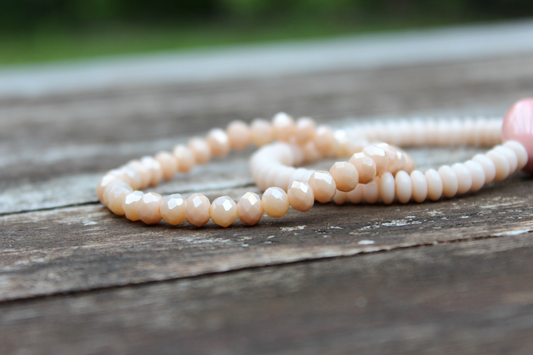 Armband-Set Roséherz & Apricot-Funkeln