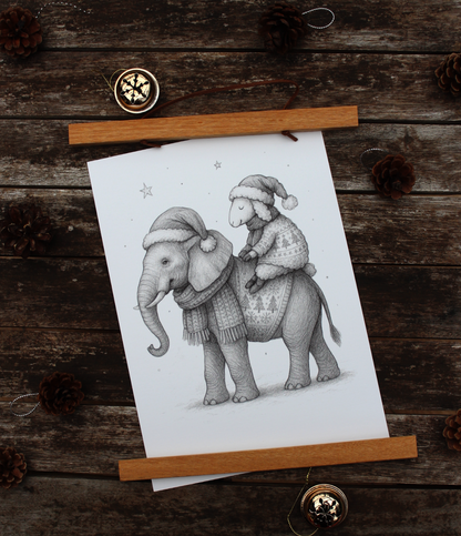 Personalisierbarer Ausmal-Adventskalender mit 24 weihnachtlichen Motiven und zusätzlich 24 magischen Wichtelgeheimnissen