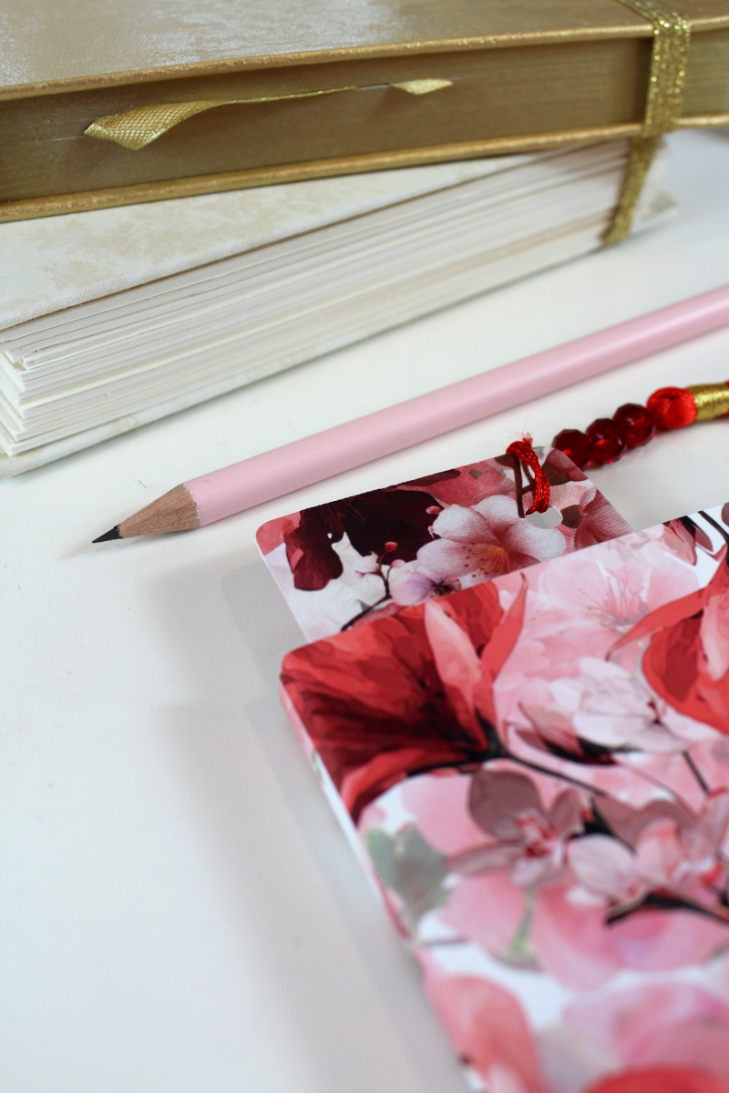 Notizbuch-Set zarte Kirschblüte – mit Bleistift & Einleger
