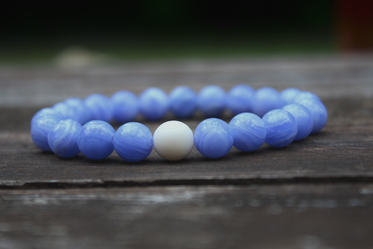Männerarmband Blue Line – Chalzedon & Naturstein