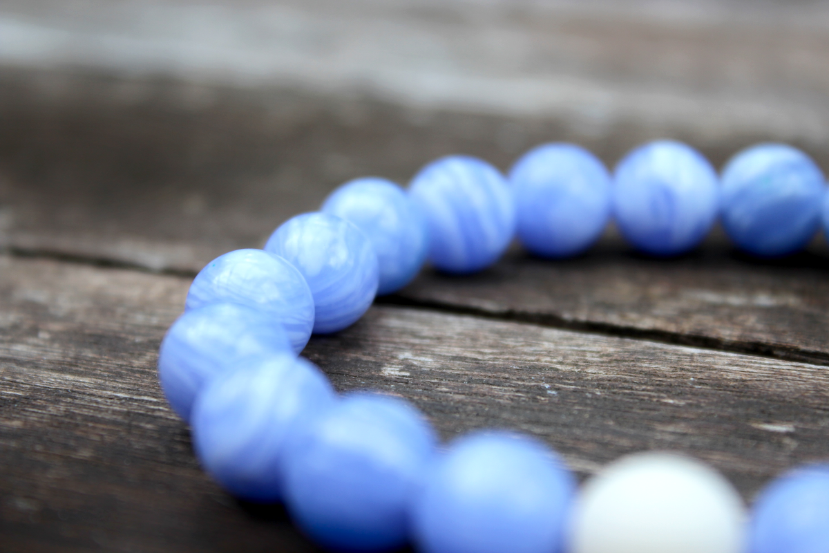 Männerarmband Blue Line – Chalzedon & Naturstein