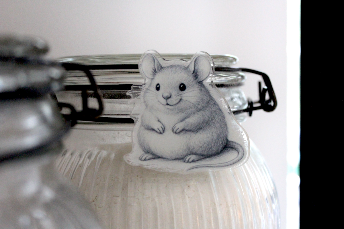 Acrylmagnet "kleine, runde Maus"