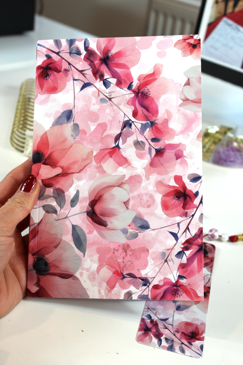 Notizbuch-Set zarter Mohn – mit Bleistift & Einleger