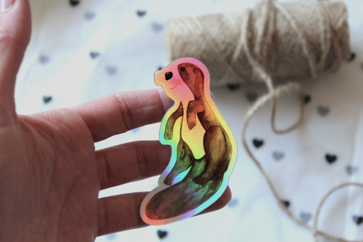 Kategorie Glimmersticker Sticker Geschenke Geburtstag Otter Olivia Kinder Illustrationen Aufkleber basteln Königsknöpfe DIY Schule Geschenke Kindergarten Königsknöpfe