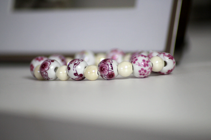 Keramik-Armband „Blütenzauber“ – zart, floral, handgefertigt