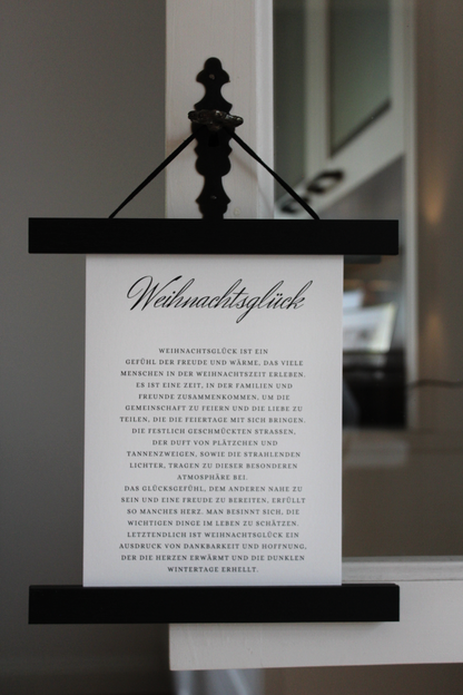A4 Wordprint "Weihnachtsglück" mit Posterleisten