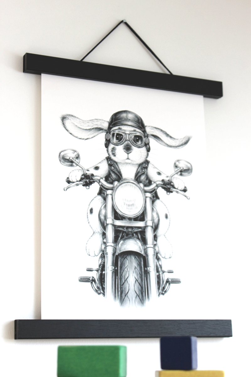 A4 Print „Kleiner Bikerhase"