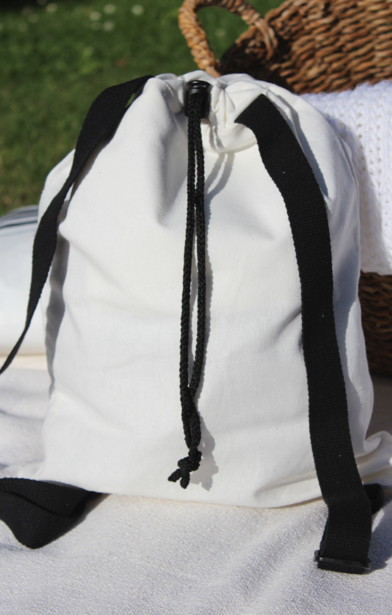 Baumwollrucksack "Hippo" Kinderrucksack Sportbeutel Schwimmbetel Urlaub Schule Freizeit Illustation Kinder Königsknöpfe