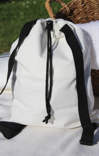 Baumwollrucksack "Hippo" Kinderrucksack Sportbeutel Schwimmbetel Urlaub Schule Freizeit Illustation Kinder Königsknöpfe