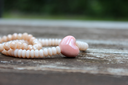 Armband-Set Roséherz & Apricot-Funkeln