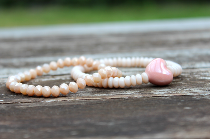 Armband-Set Roséherz & Apricot-Funkeln