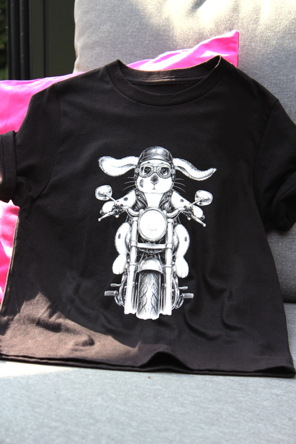 Kinder-T-Shirt „Biker-Hase"