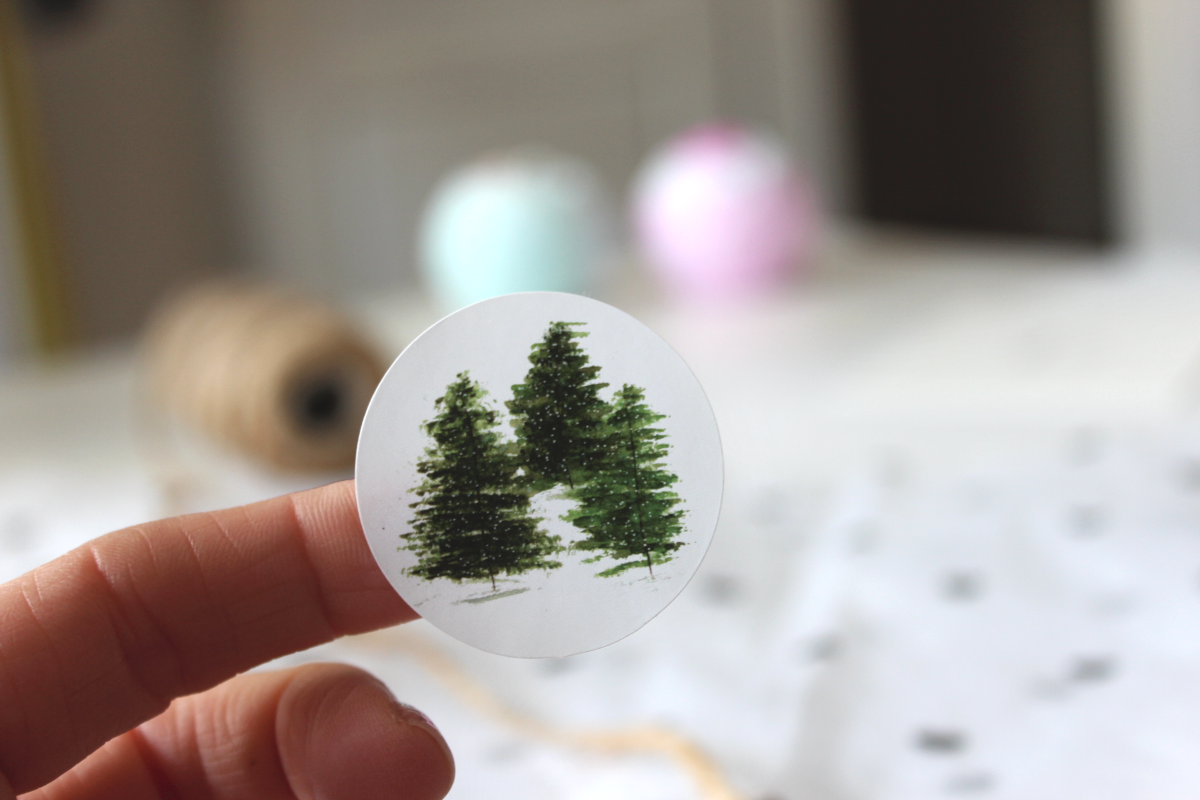 Siegelsticker "Tanne" Aufkleber Weihnachten Sticker Illustration