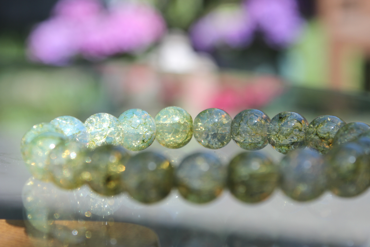 Handmade - Perlenarmband "Sommerwald" - zwischen Sonne und Moos
