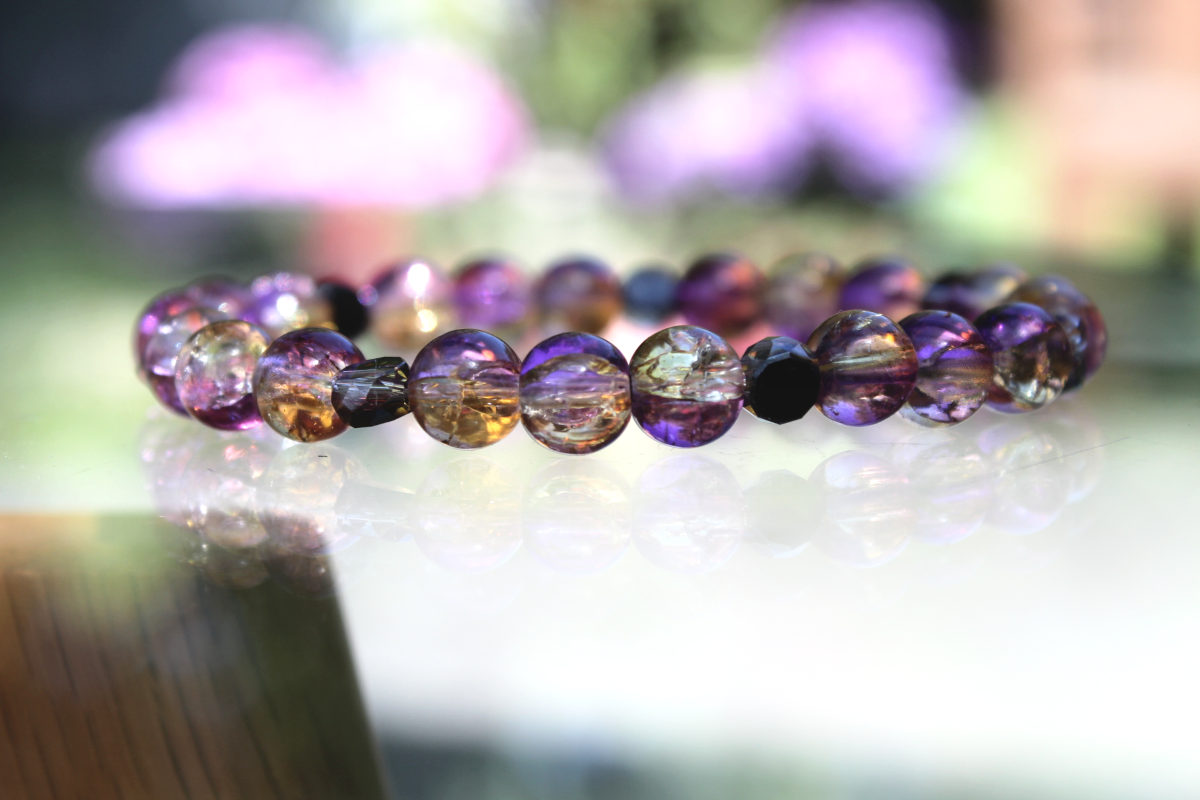 Handmade - Perlenarmband "Abendgold"