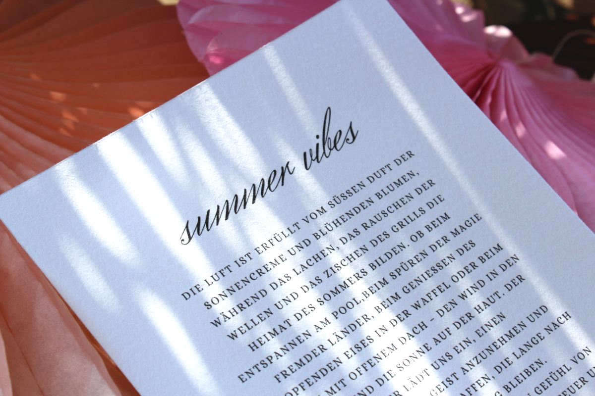 Print "summer vibes" - wenn Worte nach Sonne duften