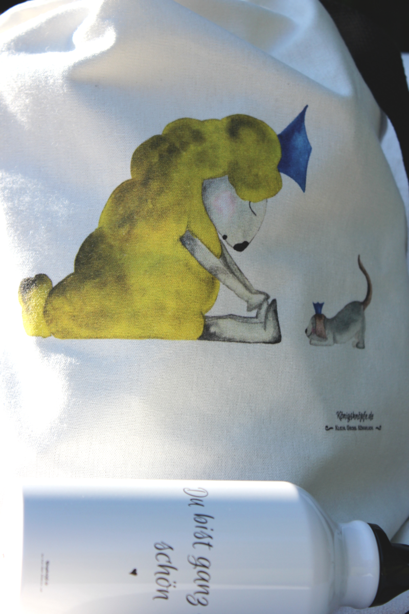 Baumwollrucksack "Hippo" Kinderrucksack Sportbeutel Schwimmbetel Urlaub Schule Freizeit Illustation Kinder Königsknöpfe