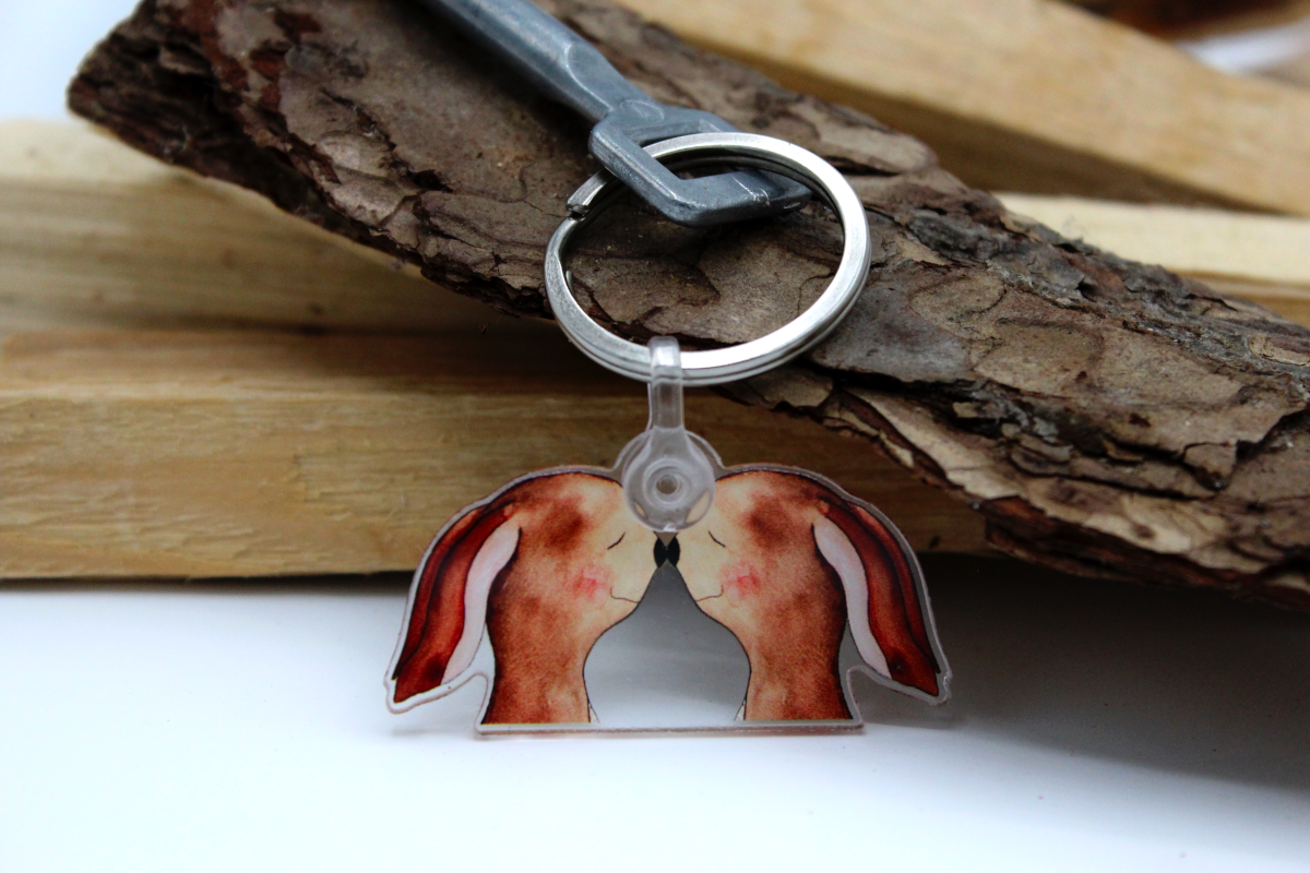 Schlüsselanhänger Hasennasen Keychains Kinder Königsknöpfe Geschenk Glück