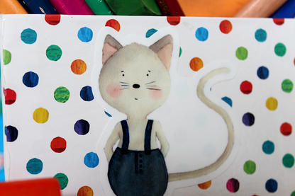 Kategorie Freiformsticker Sticker Geschenke Geburtstag Gossenkater Fred Kinder Illustrationen Aufkleber basteln Königsknöpfe DIY Schule Geschenke Kindergarten Königsknöpfe