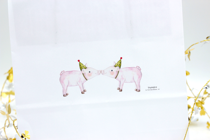 Geschenktütchen Partyschwein Partyausstattung Königsknöpfe Kinder Geburtstag