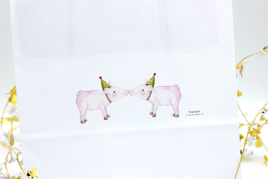 Geschenktütchen Partyschwein Partyausstattung Königsknöpfe Kinder Geburtstag
